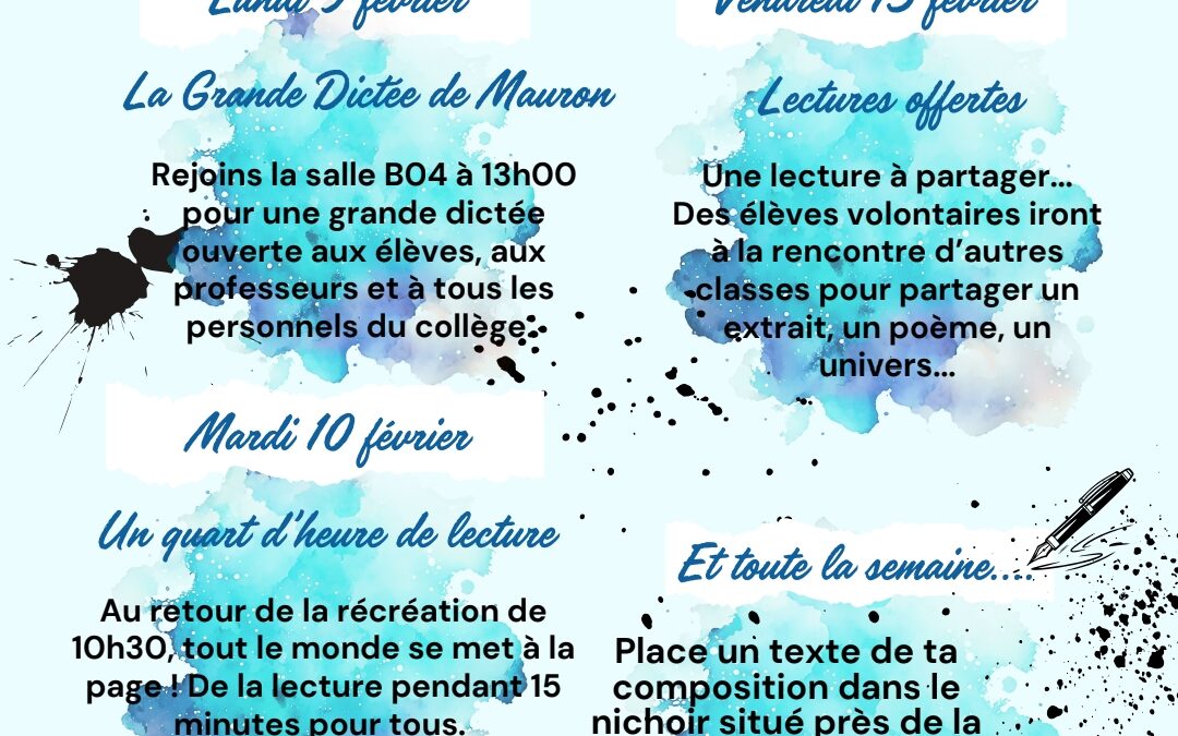 Semaine des lettres 26